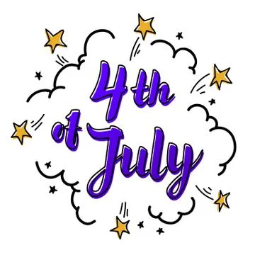 Illustration of Independence Day Vector. Comic style Poster. 4th of July Stock Illustration