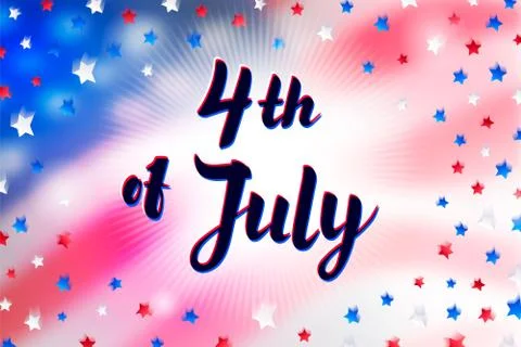 Illustration of Independence Day Vector Poster. 4th of July Paper Lettering Stock-Illustration