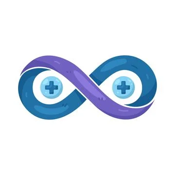 Illustration of Infinity with plus Illustrazione stock