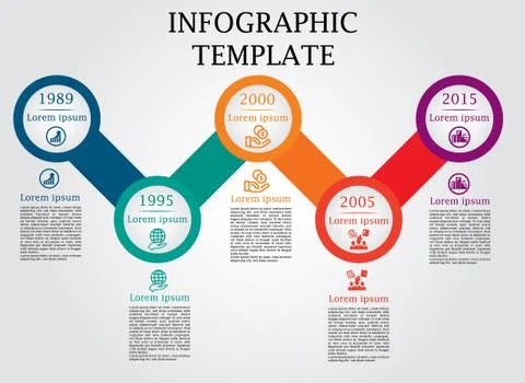 Illustration of Infographic timeline template with elements-eps Stock Illustration