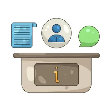 Illustration of information desk Stock Illustration