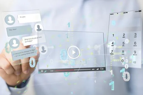 Illustration of Interface web application in hand Foto stock
