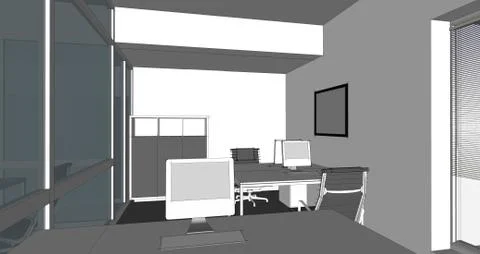 Illustration of interior. Stock Illustration