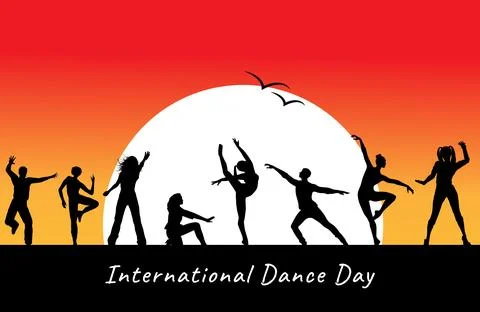  Illustration of International Dance Day, Design for flyers, magazines and comme Stock Illustration