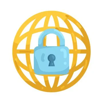 Illustration of internet lock Stock Illustration