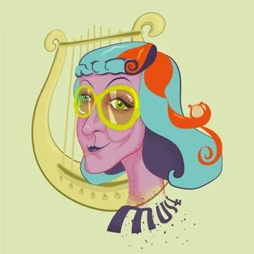 Illustration Interpretation of the image of the muse Illustrazione stock