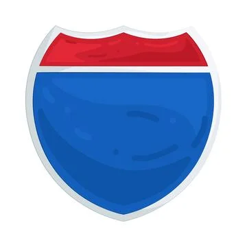 Illustration of interstate highway sign 스톡 일러스트
