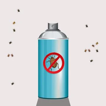Illustration of invasion of bedbugs Stock Illustration
