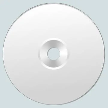 Illustration of isolated blank compact disc CD or DVD. Realistic style. Stock Illustration