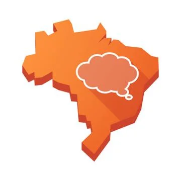 Illustration of an isolated Brazil map with a comic cloud balloon Stock Illustration
