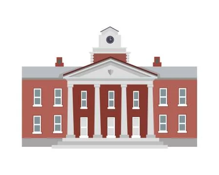 Illustration of Isolated Building with Columns Ilustración de archivo