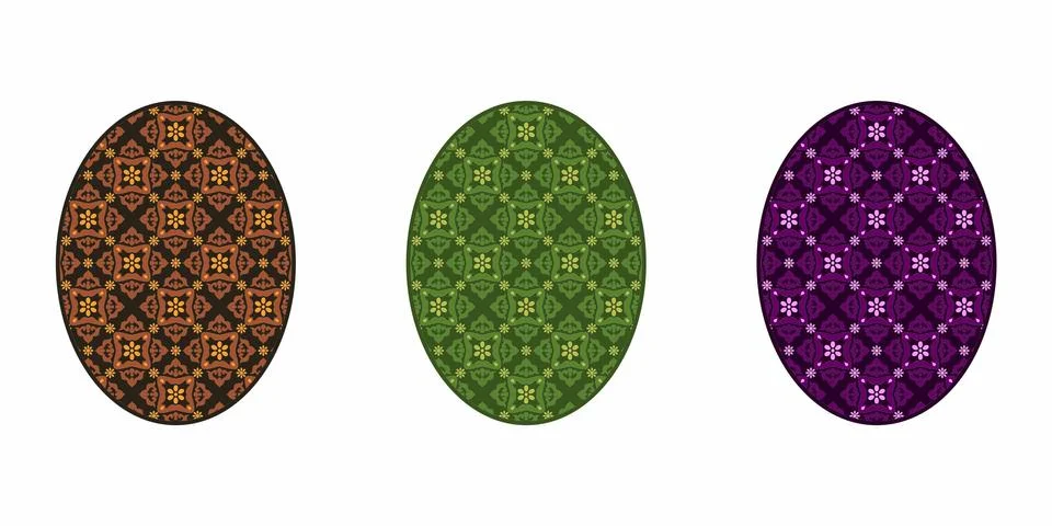 Illustration of an isolated Easter colorful egg, Stock Illustration