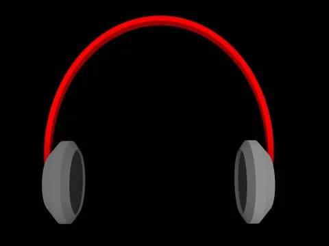 A illustration of a isolated headphone Stock Illustration