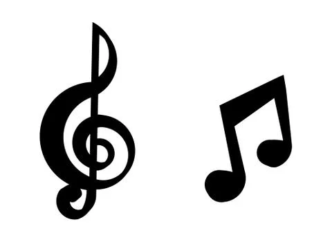 Illustration of isolated music notes Stock Illustration