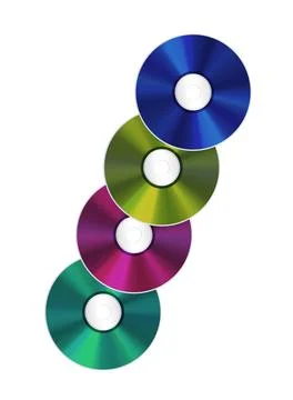 Illustration of an isolated realistic compact discs Stock Photos