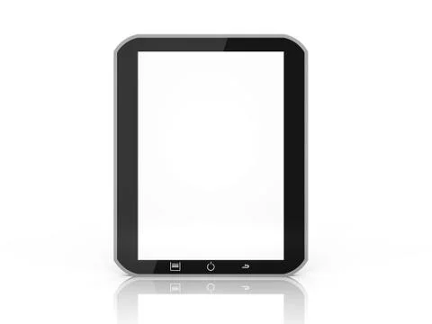 Illustration of a isolated tablet computer front view Stock Illustration