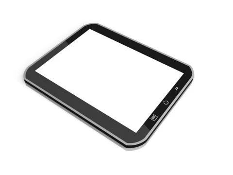 Illustration of a isolated tablet computer lying view Stock Illustration