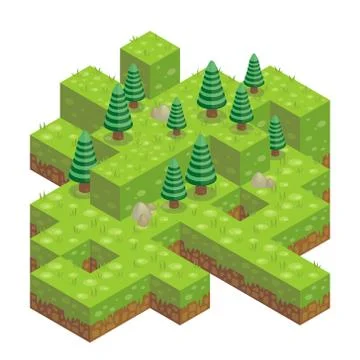 Illustration of isometric forest Stock Illustration