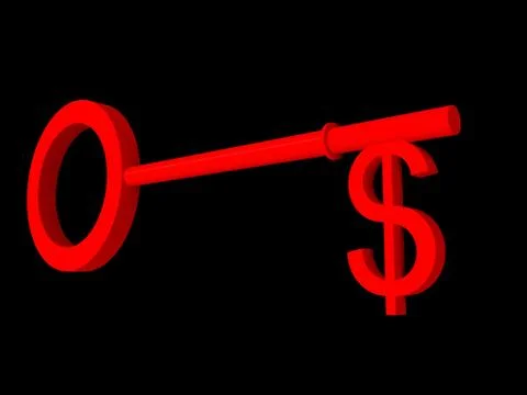 Illustration of a key to succes dollar version Stock Illustration