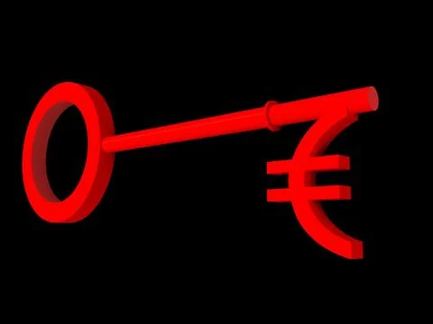 Illustration of a key to succes euro version Stock Illustration