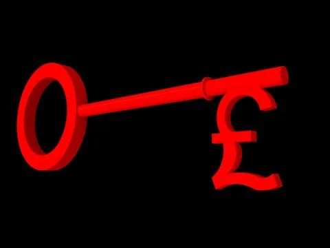 Illustration of a key to succes pound version Stock Illustration
