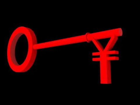 Illustration of a key to succes yen version Stock Illustration