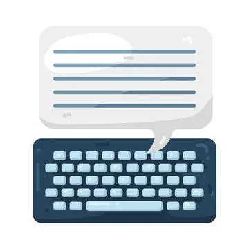 Illustration of Keyboard with a speech bubble Stock Illustration