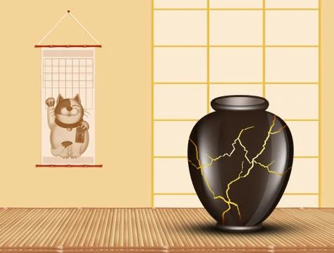 Illustration of kintsugi Stock Illustration