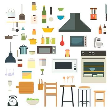 Illustration of Kitchen Utensils Elements Stock Illustration