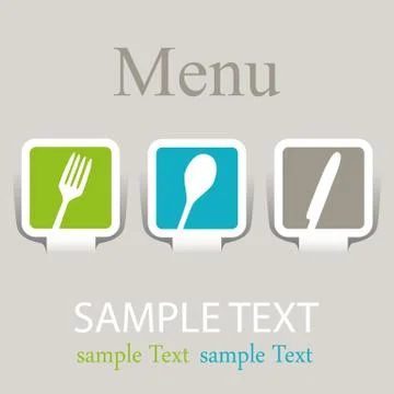 Illustration of kitchenware on the background of the menu with a space for te Stock Illustration