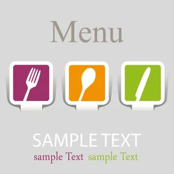 Illustration of kitchenware on the background of the menu with a space for te Stock Illustration