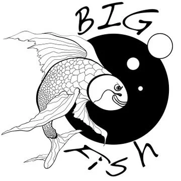 Illustration of koi carp, fish. Stock Illustration