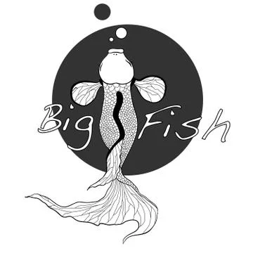 Illustration of koi carp, fish. Stock Illustration