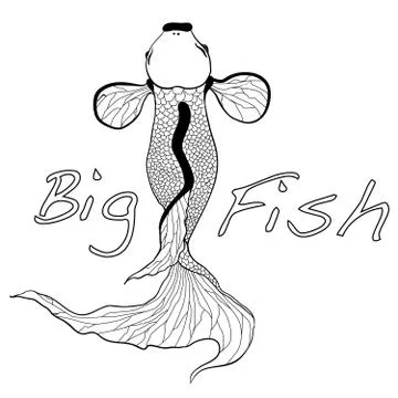 Illustration of koi carp, fish. Stock Illustration