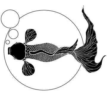 Illustration of koi carp, fish. Stock Illustration