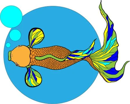 Illustration of koi carp, fish. Stock Illustration