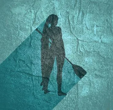 Illustration of lady posing with surfboard Stock Illustration
