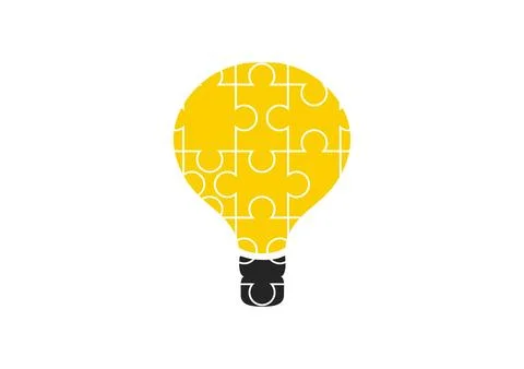 Illustration of a lamp with a puzzle shape Stock Illustration