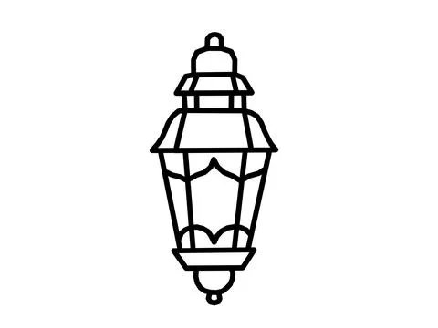 Illustration of lantern lamp design with white background Stock Illustration