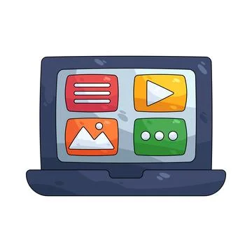 Illustration of laptop displaying an app イラスト素材
