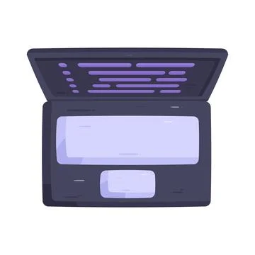 Illustration of laptop with programming code Stock Illustration
