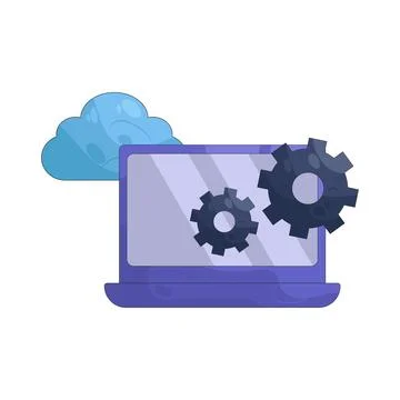 Illustration of Laptop setting 스톡 일러스트