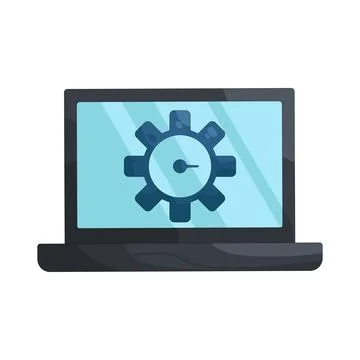 Illustration of laptop setting Stock Illustration