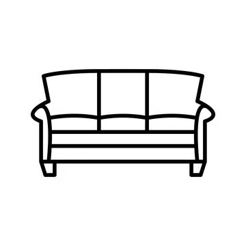 Illustration of a large sofa line vector icon on a white background Illustrazione stock