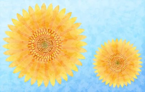 Illustration of a large sunflower 스톡 일러스트