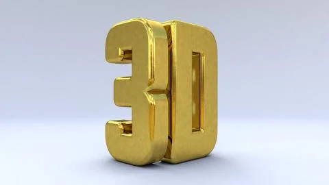 Illustration Large three-dimensional logo on a white isolated matte backgroun Illustrazione stock