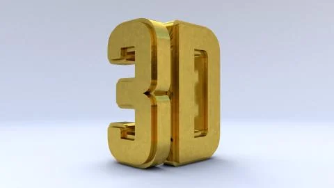 Illustration Large three-dimensional logo on a white isolated matte background Stock Illustration