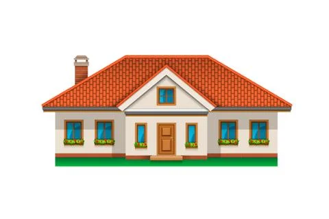 Illustration of a large vector house. Icon, object. House. Illustration