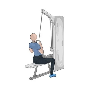 Illustration of lat pull-down Stock Illustration