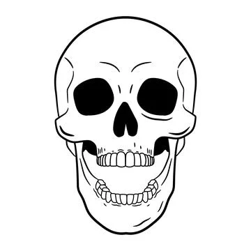 Illustration of a laughing skull. Vector. Stock Illustration